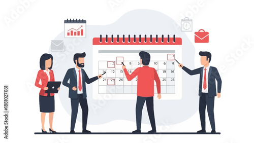 Business Team Planning Calendar Meeting Strategy Organization