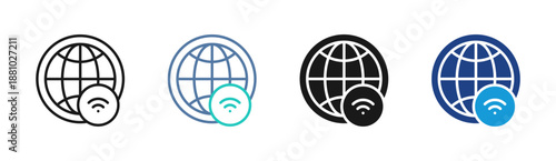 Wireless Network icon set multiple style collection