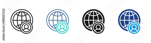User Network icon set multiple style collection