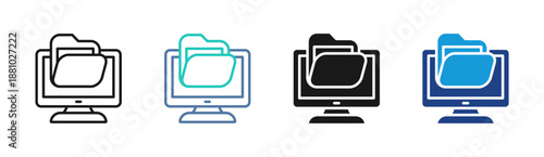 Folder Screen icon set multiple style collection