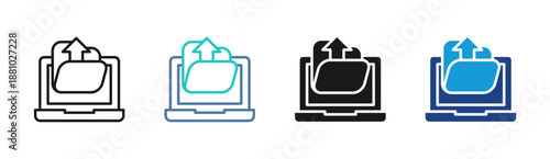 Upload Folder icon set multiple style collection