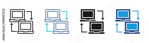 Device Transfer icon set multiple style collection