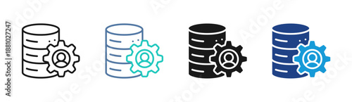 Database Settings icon set multiple style collection