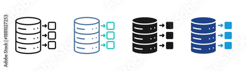 Data Transfer icon set multiple style collection
