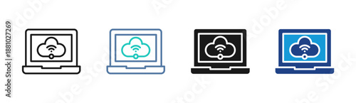 Cloud Connection icon set multiple style collection