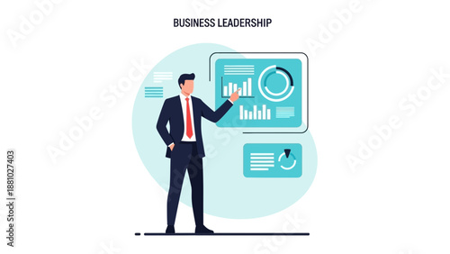 Business Leader Analyzing Growth Charts on Digital Display | Corporate Strategy