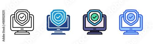 Device Security icon set multiple style collection