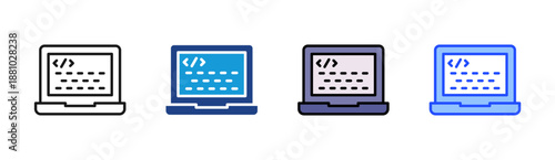 Code Screen icon set multiple style collection