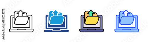 Upload Folder icon set multiple style collection