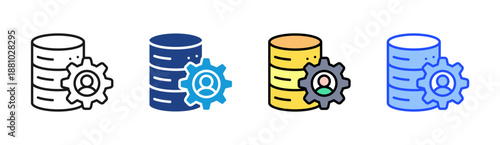 Database Settings icon set multiple style collection