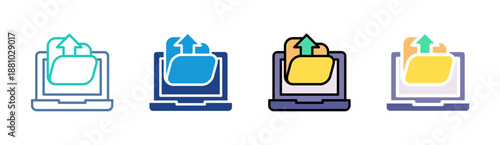 Upload Folder icon set multiple style collection