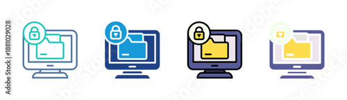 Secure Desktop icon set multiple style collection