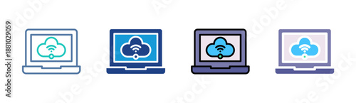 Cloud Connection icon set multiple style collection