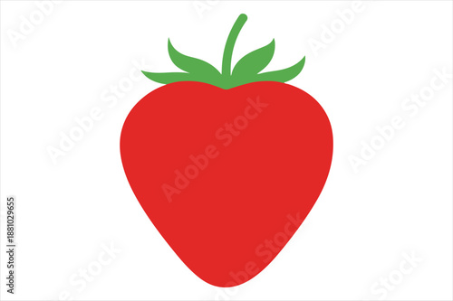 Single red strawberry illustration Vector