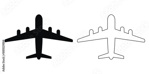 Airplane Boeing silhouette vector, Airplane vector icon, plane icon vector illustration