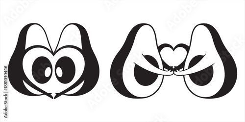 Playful owl and cat faces Vector