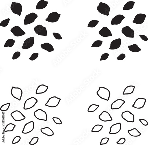 Isolated valentine rose petal scatter icon, scattered rose petals, romantic rose petals vector, heart petal scatter icon, isolated minimal vector, love celebration illustration