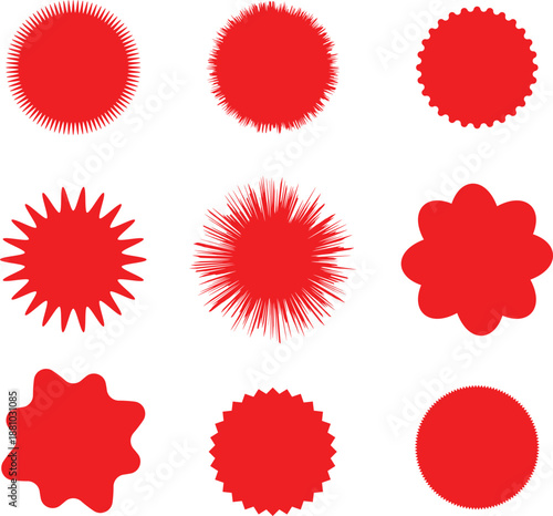 Collection of red circular shapes