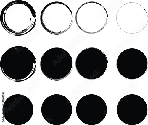Series of circles in varying shades and opacity