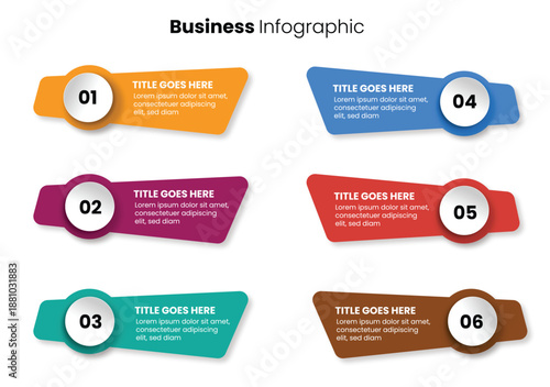 6 Step Infographic Vector Art Icons and Graphics Infographic Diagram for PowerPoint Google Slides