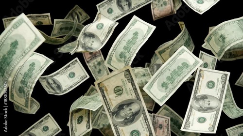 Wallpaper Mural Flying banknotes on black background capturing dynamic movement of money symbolizing flow transactions economic change and unstable financial environment Torontodigital.ca