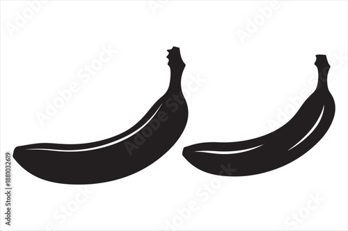 Two bananas side by side Vector