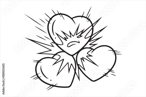 Exploding heart with anger Vector