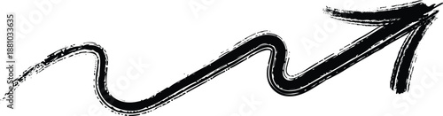 Black arrow pointing upwards with a wavy line