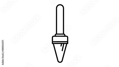 Simple black outline icon representing a makeup applicator wand or cosmetic tool for beauty product dispensing in vector format.