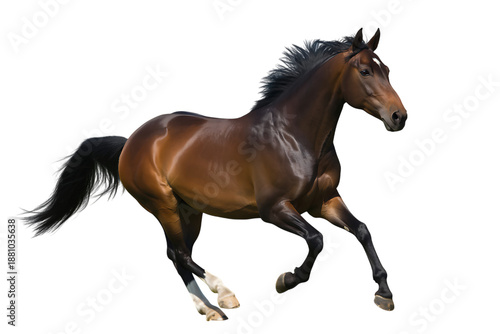 Beautiful brown horse running