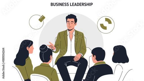 Business Leadership: Man Leading Team Meeting, Discussing Strategy, Teamwork