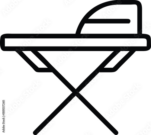 Ironing Board Outline Laundry Housework Furniture Clothes Care Vector Illustration