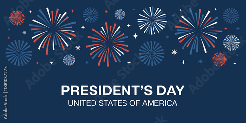 Presidents Day Celebration with Fireworks and Patriotic Theme