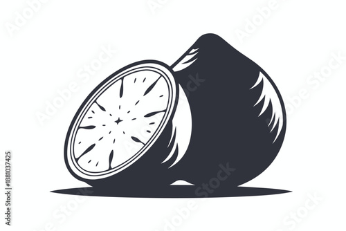 Interior view of a sweet potato, split to reveal intricate texture and black and orange colors, on black