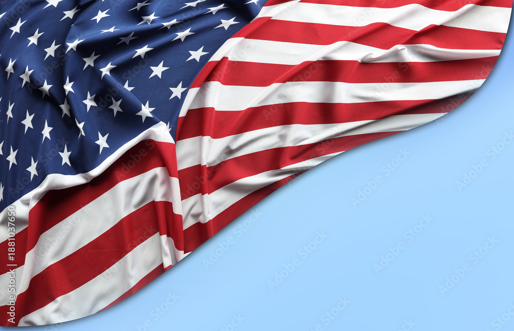 Fototapeta premium American flag on blue