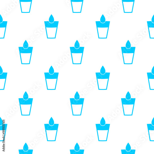 Drinking water seamless pattern isolated on white background