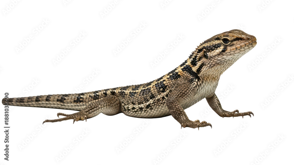 Obraz premium A lizard standing on a transparent background with a black backdrop