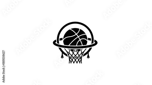 Basketball Hoop and Ball Graphic
