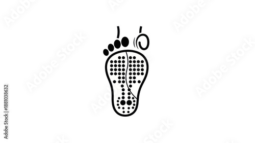 Footprint sole icon with dots and lines