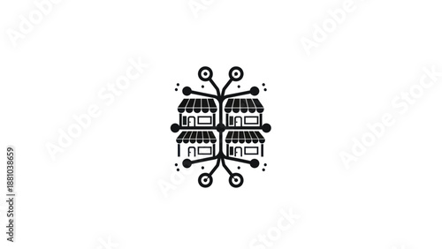 Abstract Retail Store Icon Arrangement