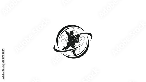 Martial Arts Combat Silhouette Logo