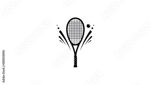 Tennis Racket and Ball Illustration