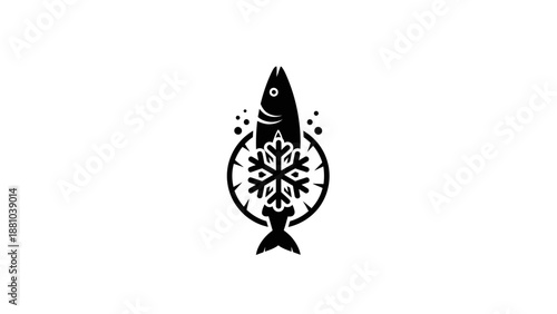 Stylized Fish and Snowflake Logo