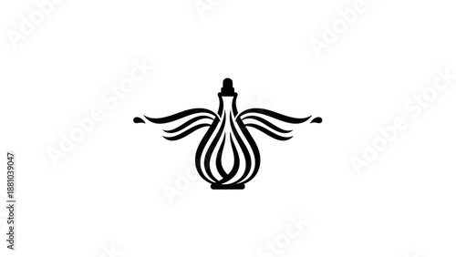 Stylized Bottle with Wings Logo