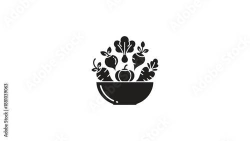 Bowl of fresh vegetables logo