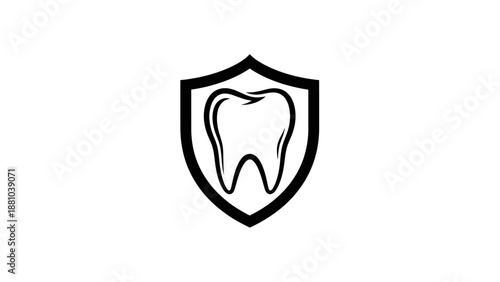Tooth inside shield icon