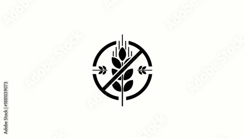 Wheat icon in a circle with a prohibition sign