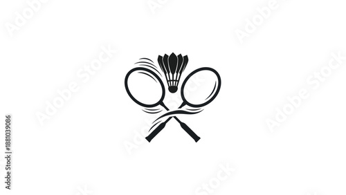 Badminton Rackets and Shuttlecock Icon