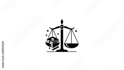 Scales of Justice with Money Stack