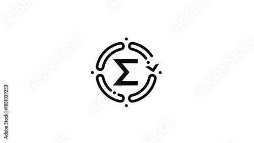 Sigma symbol in circular arrow icon